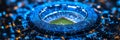 Futuristic Electric Maracan Stadium Blueprint Visualization with Modern Technology and Innovation Royalty Free Stock Photo