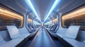 Futuristic electric transport interior with sleek design for efficient commuting Royalty Free Stock Photo