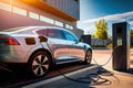 Futuristic Electric Vehicle Charging Up - Generative AI