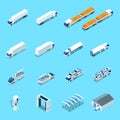 Futuristic Electric Vehicles Isometric Icons