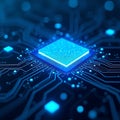 Modern Electronic Circuit with Illuminated Core Royalty Free Stock Photo