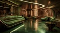 Futuristic Elegance: Olive Green and Taupe Brown Luxury Interior