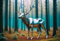 The Futuristic Elegance of a Robotic Elk in a Digitized World Royalty Free Stock Photo