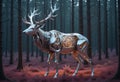 The Futuristic Elegance of a Robotic Elk in a Digitized World Royalty Free Stock Photo