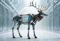 The Futuristic Elegance of a Robotic Elk in a Digitized World Royalty Free Stock Photo