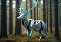 The Futuristic Elegance of a Robotic Elk in a Digitized World Royalty Free Stock Photo