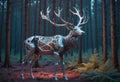 The Futuristic Elegance of a Robotic Elk in a Digitized World Royalty Free Stock Photo