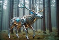 The Futuristic Elegance of a Robotic Elk in a Digitized World Royalty Free Stock Photo