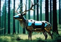 The Futuristic Elegance of a Robotic Elk in Nature Royalty Free Stock Photo