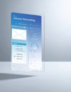 Futuristic Email Marketing Dashboard UI on Tablet Royalty Free Stock Photo