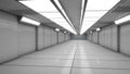 Futuristic empty interior corridor