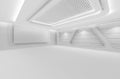 Futuristic empty room, 3d render interior design, white mock up