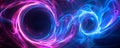 A futuristic energy background featuring swirling neon lights and pulsating energy waves in bright