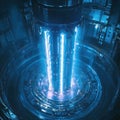 Futuristic Energy Core with Blue Light Emission in Sci-Fi Environment Royalty Free Stock Photo