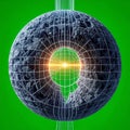 Futuristic Energy Core with Digital Grid Royalty Free Stock Photo