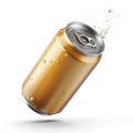 Gravity defying energy drink can with floating elements