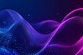 A futuristic energy field composed of swirling quantum light waves, cybernetic data streams, and