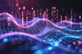 A futuristic energy field composed of swirling quantum light waves, cybernetic data streams, and