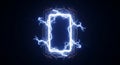 Futuristic Energy Portal with Intense Blue Lightning Discharges Royalty Free Stock Photo
