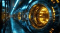 Futuristic engine core with glowing lights