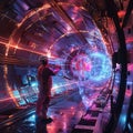 Futuristic engineering: Analyzing the core of an experimental reactor facility Royalty Free Stock Photo