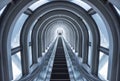 Futuristic escalator in modern tunnel Royalty Free Stock Photo