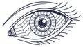 Futuristic eye with circuit patterns, representing technology, vision, and AI insight, vector design Generative AI Royalty Free Stock Photo