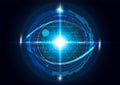 Futuristic eye detection technology concept vector illustration