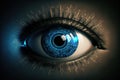 A futuristic eye processing data.Generative AI Royalty Free Stock Photo