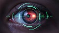 Futuristic Eye Scanning Technology with Digital Interface Overlay Royalty Free Stock Photo
