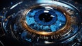 Futuristic eye technology background. Generative AI Royalty Free Stock Photo