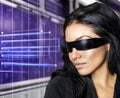 Futuristic eye wear tech computing concept image. Royalty Free Stock Photo