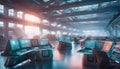 Futuristic factory of the future, Background with digital shapes, Future technologies