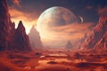 Futuristic fantasia: surreal extraterrestrial landscape