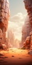 Futuristic Fantasy Desert: A Vibrant Oasis Of Rocks And Canyons Royalty Free Stock Photo