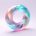 Futuristic Fantasy Glass Torus With Pastel Tones - 8k Isolated Design