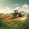 Futuristic Farm with Traditional and Modern Farming Equipment Royalty Free Stock Photo