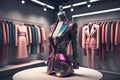 Futuristic fashion mannequin in the store. ai generative