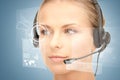 Futuristic female helpline operator