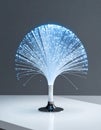 Futuristic Fiber Optic Lamp with Glowing Blue Light Royalty Free Stock Photo