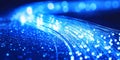 Futuristic Fiber Optic Network Illustration with Light Particles for Data Transmission Royalty Free Stock Photo