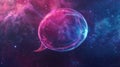Futuristic Fiber Optic Speech Bubble Floating in Deep Space with Star Details Royalty Free Stock Photo