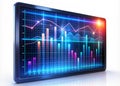 Futuristic Financial Dashboard Displays Dynamic Market Trends Data Analysis and Algorithmic Patterns in a Sleek NeonLit Royalty Free Stock Photo