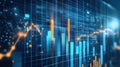 Futuristic Financial Data Analysis Interface with Interactive Graphs Royalty Free Stock Photo