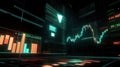 Futuristic Digital Stock Market Data Analysis with Charts and Graphs Royalty Free Stock Photo
