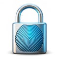 Futuristic fingerprint lock icon
