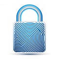 Futuristic fingerprint lock icon