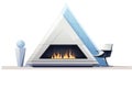 futuristic fireplace vector flat minimalistic isolated vector style illustration Royalty Free Stock Photo