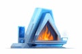 futuristic fireplace vector flat minimalistic isolated vector style illustration Royalty Free Stock Photo