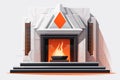futuristic fireplace vector flat minimalistic isolated vector style illustration Royalty Free Stock Photo